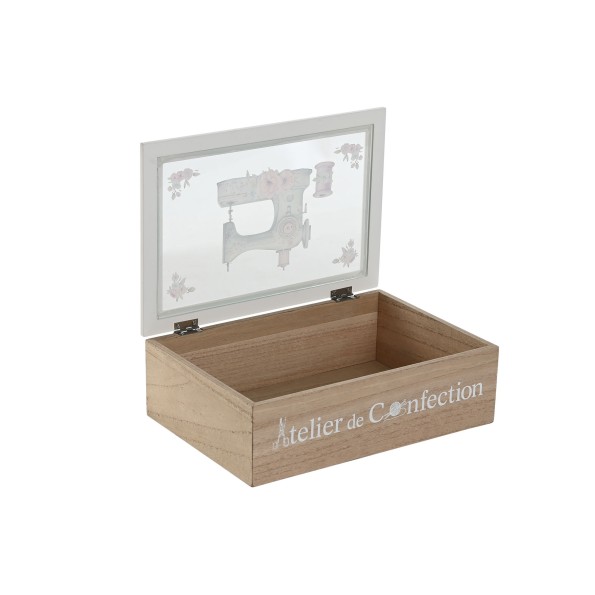 COSTURERO MDF CRISTAL 25X17X8 BLANCO