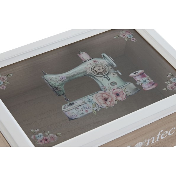 COSTURERO MDF CRISTAL 25X17X8 BLANCO