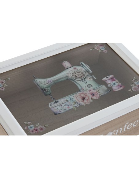 COSTURERO MDF CRISTAL 25X17X8 BLANCO