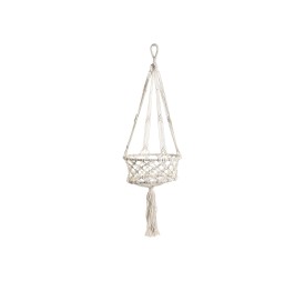 MACETERO MACRAME 30X30X100 COLGANTE BLANCO