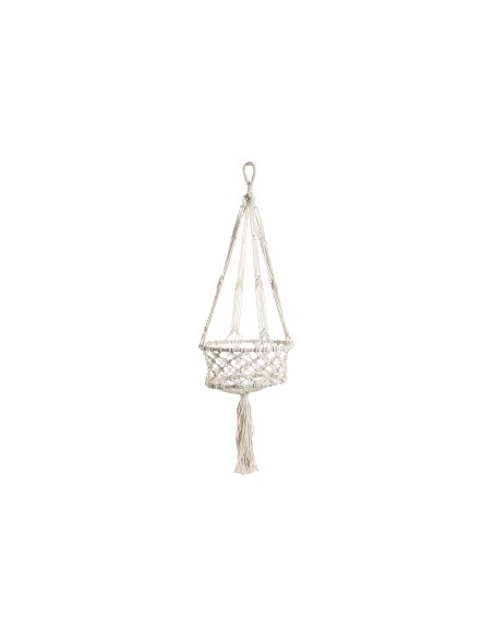 MACETERO MACRAME 30X30X100 COLGANTE BLANCO