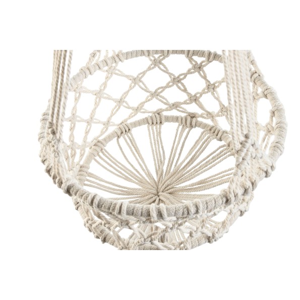 MACETERO MACRAME 30X30X100 COLGANTE BLANCO