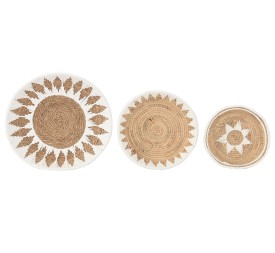 DECORACION PARED SET 3 SEAGRASS ALGODON 45X7X45