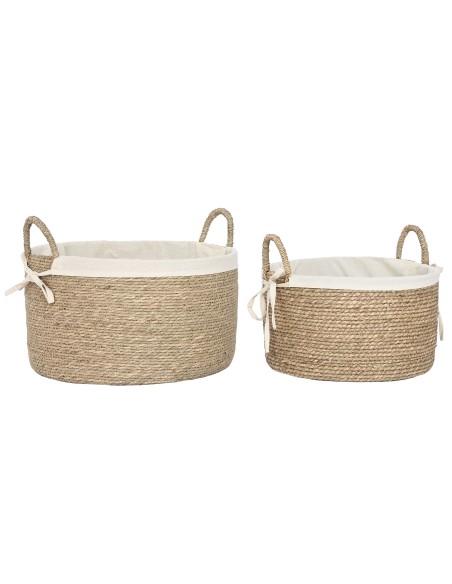 CESTA SET 2 SEAGRASS ALGODON 42X42X32 NATURAL