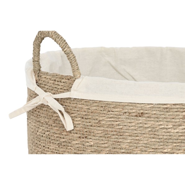 CESTA SET 2 SEAGRASS ALGODON 42X42X32 NATURAL