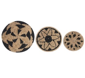 DECORACION PARED SET 3 SEAGRASS ALGODON 56X8X56