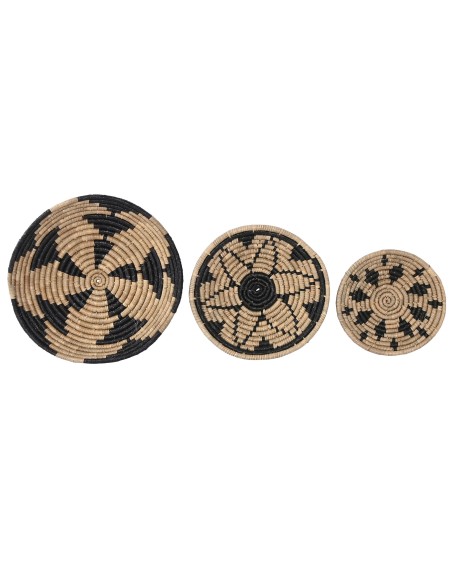 DECORACION PARED SET 3 SEAGRASS ALGODON 56X8X56