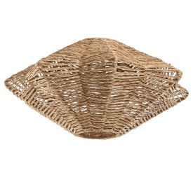 PANTALLA YUTE METAL 40X40X18 CONCHA NATURAL