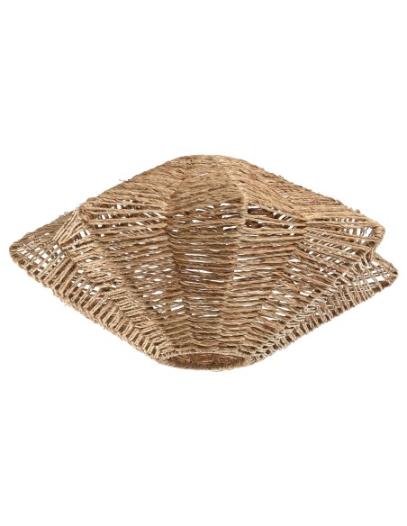 PANTALLA YUTE METAL 40X40X18 CONCHA NATURAL