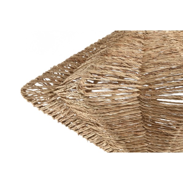 PANTALLA YUTE METAL 40X40X18 CONCHA NATURAL