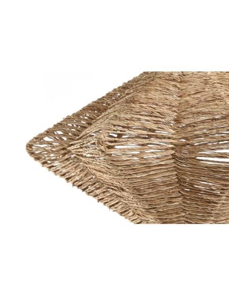 PANTALLA YUTE METAL 40X40X18 CONCHA NATURAL