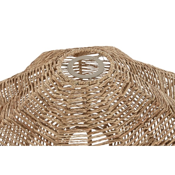 PANTALLA YUTE METAL 40X40X18 CONCHA NATURAL