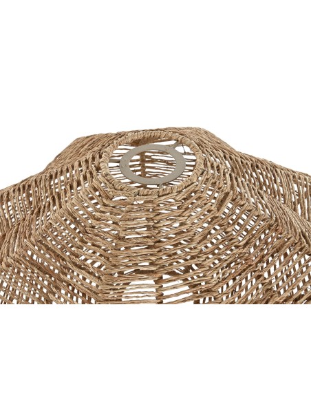 PANTALLA YUTE METAL 40X40X18 CONCHA NATURAL