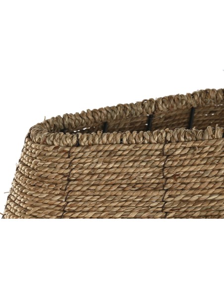 PANTALLA FIBRA METAL 100X29X27 NATURAL MARRON