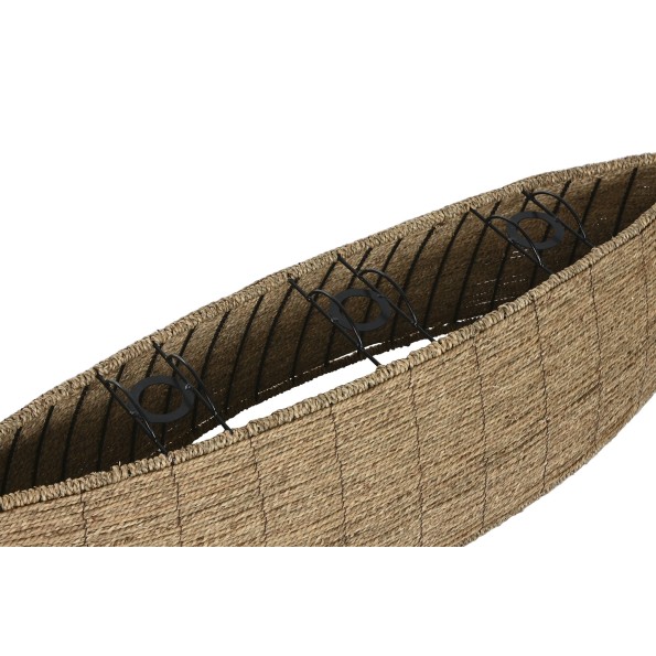 PANTALLA FIBRA METAL 100X29X27 NATURAL MARRON