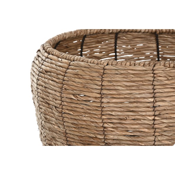 MACETERO SET 3 FIBRA METAL 44X44X60 NATURAL MARRON