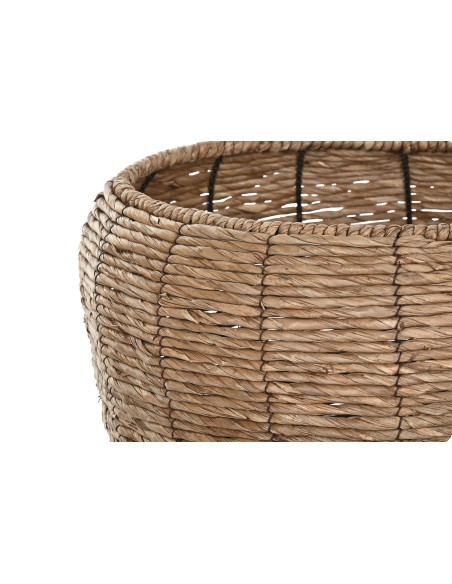 MACETERO SET 3 FIBRA METAL 44X44X60 NATURAL MARRON