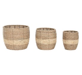 MACETERO SET 3 FIBRA METAL 36X36X31 NATURAL