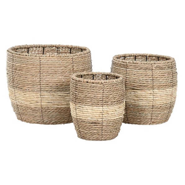 MACETERO SET 3 FIBRA METAL 36X36X31 NATURAL