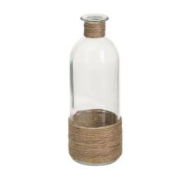 BOTELLA DECORATIVA VIDRIO-YUTE 8 X 8 X 20 CM