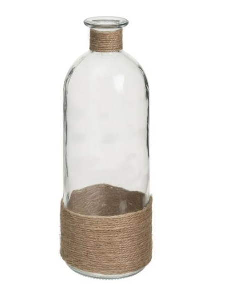 BOTELLA DECORATIVA VIDRIO-YUTE 9,50 X 9,50 X 27 CM