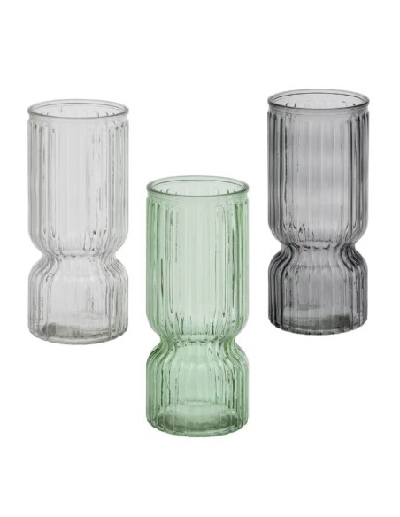 JARRÓN 3/C VIDRIO 10,50 X 10,50 X 24,50 CM