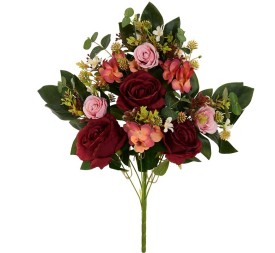 CONJUNTO ROSAS -CAPULLOS (A)-56CM (ROJO)