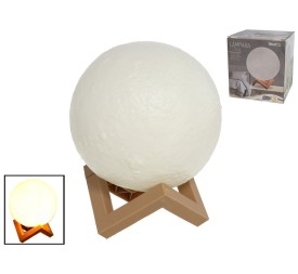 LAMPARA LUNA 15 CM C/PIE A PILAS L/CALID