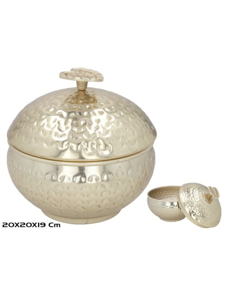 ORGANIZADOR CON TAPA ORO 20X20X19CM