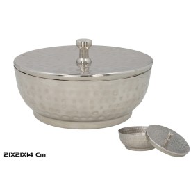 ORGANIZADOR CON TAPA NIQUEL 21X21X14CM