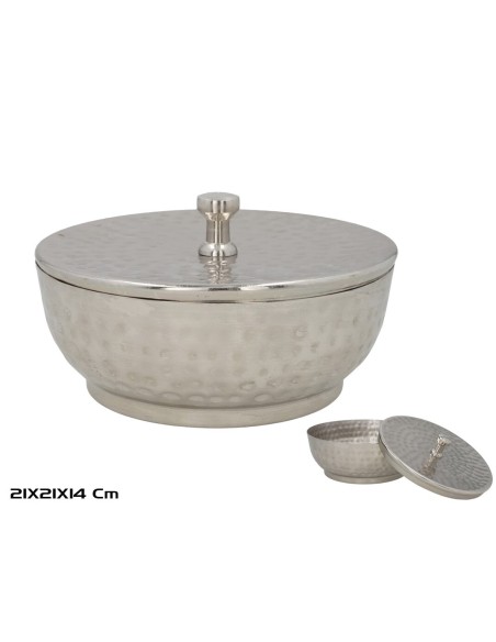 ORGANIZADOR CON TAPA NIQUEL 21X21X14CM