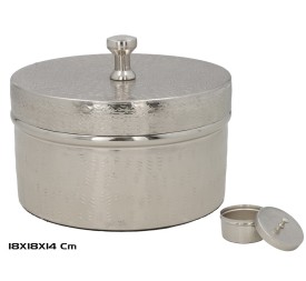 ORGANIZADOR CON TAPA NIQUEL 18X18X14CM