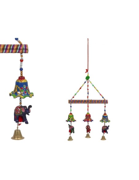 CARRILLON DE VIENTO 3 CAMPANAS Y ELEFANTES 48CM