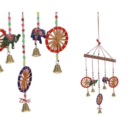 CARRILLON DE VIENTO 3 CAMPANAS Y ELEFANTES 66CM