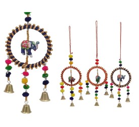 CARRILLON DE VIENTO CAMPANAS Y ELEFANTES 4 COLORES