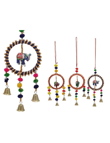 CARRILLON DE VIENTO CAMPANAS Y ELEFANTES 4 COLORES