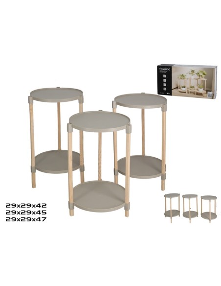 MESA AUXILIAR BERRY 2 ALTURAS X3 42/45/47 CM