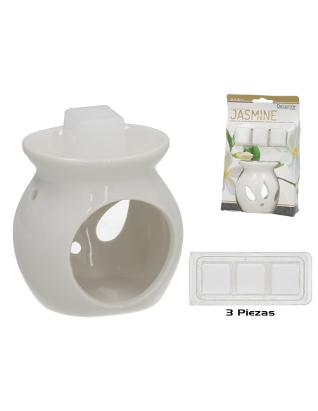 SET QUEMADOR DE ACEITE CON 3 PIEZAS DE JASMINE
