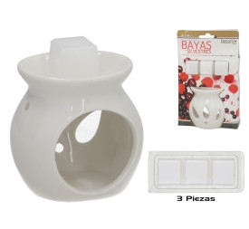 SET QUEMADOR DE ACEITE CON 3 PIEZAS DE ROSA