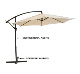SOMBRILLA BEIGE 3M TUBO ACERO 48/42MM