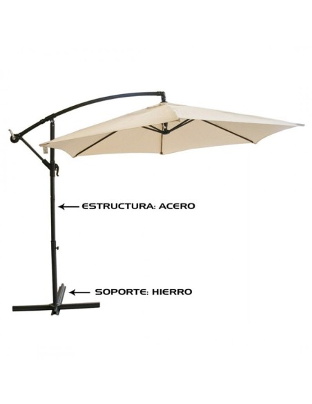 SOMBRILLA BEIGE 3M TUBO ACERO 48/42MM