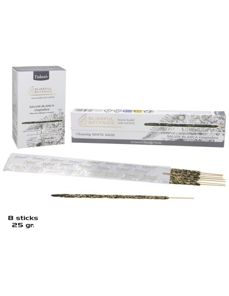 INCIENSO 25G 8 STICKS TULASI CLEASING WHITE SAGE