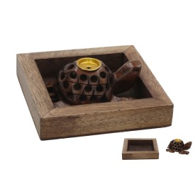 PORTA INCIENSO CONO TORTUGA CON BANDEJA 7,5CM