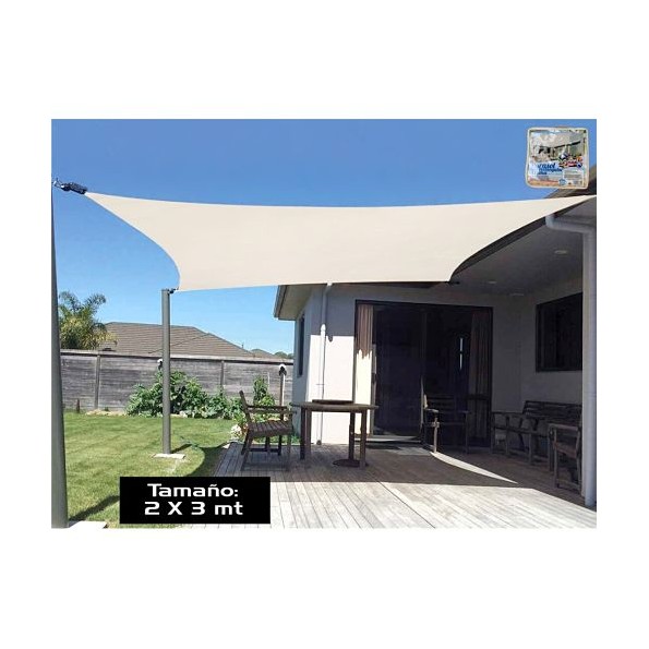 PARASOL VELA RECTANGULAR CREMA 2X3MT