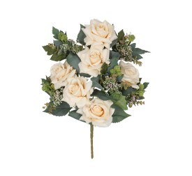 CONJUNTO ROSAS (A) X 11 - 60 CM (CREMA)