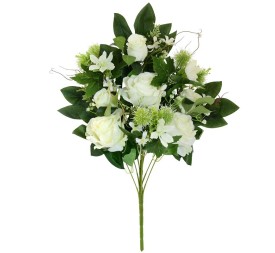 CONJUNTO ROSAS MIXED X 9 -59CM (BLANCO)