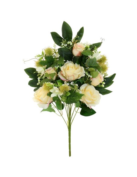 CONJUNTO ROSAS MIXED X 9 -59CM (CREMA)
