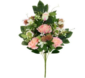 CONJUNTO ROSAS MIXED X 9 -59CM (ROSA)