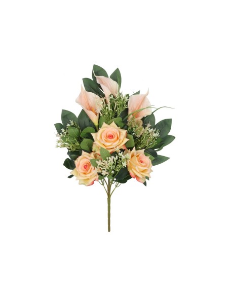 CONJUNTO ROSAS-CALAS X 11 - 56 CM (TE)