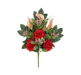 CONJUNTO ROSAS-CALAS X 11 - 56 CM (ROJO)